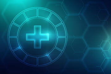 Obraz premium 2d rendering plus sign concept 