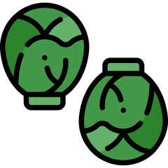 brussel sprout filled outline icon
