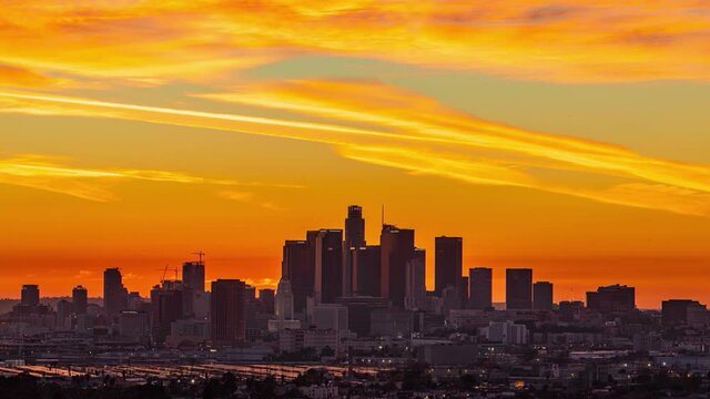 Los Angeles Epic Sunset Day to Night Timelapse Video from Ascot Hills