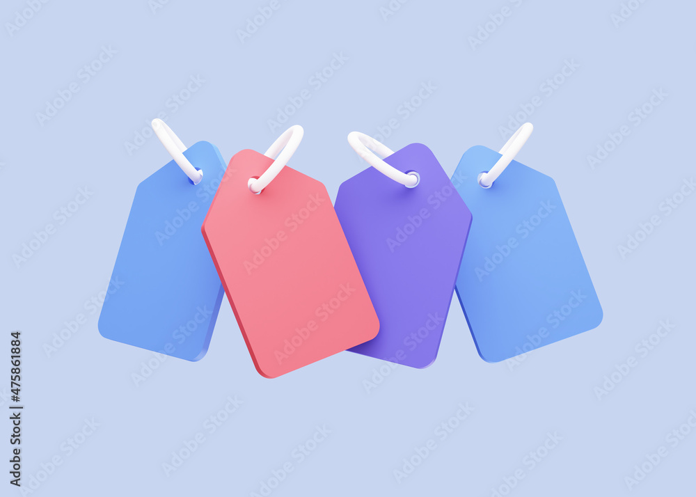 Poster blank price tags with empty copy space. set of coupons with cord. mockup banner template for promoti