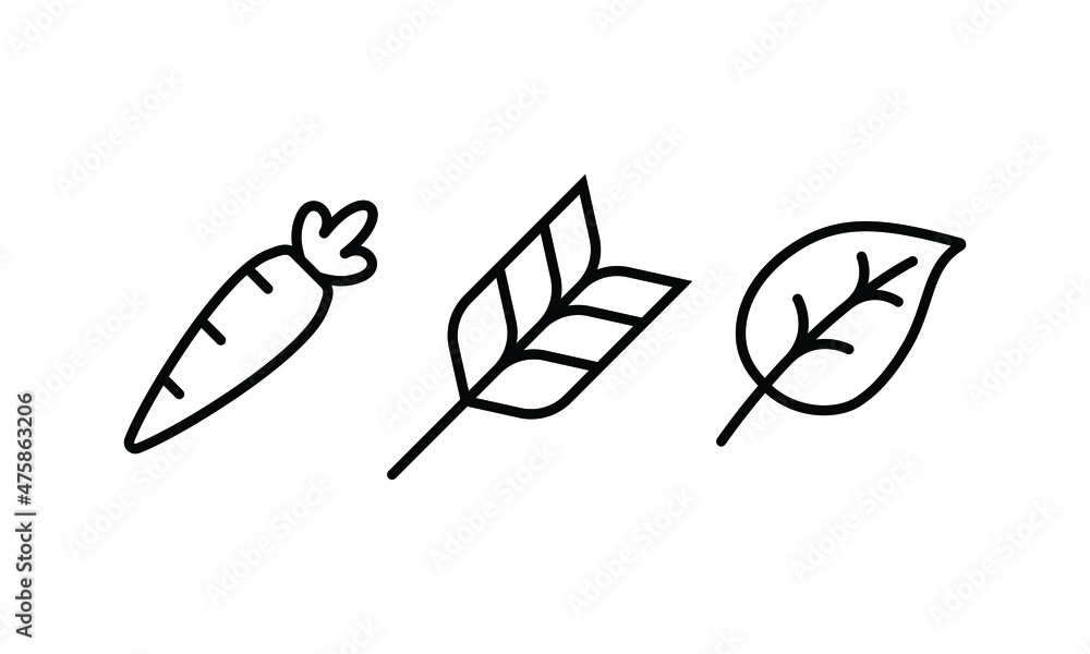 Poster set of icon collection related to gardening tools and equipments. some plants. the editable stroke l