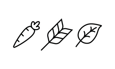 set of icon collection related to gardening tools and equipments. some plants. the editable stroke line for web icon interface or any design element. a pictogram set in a minimal outline style.
