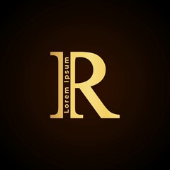 simple alphabet logo creative design golden concept