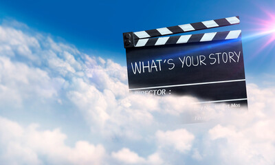 What's your story. Handwriting on film slate.storytelling inspiration Screenwriting and Filmmaking...