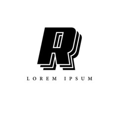 simple alphabet logo black and white concept with layer combination