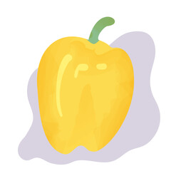 Yellow Sweet Bulgarian Bell Peppers, Paprika on color Background