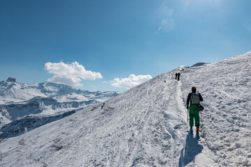 Fototapeta na wymiar Ski touring in France, Arèches Beaufort