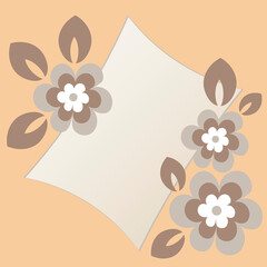 a stylized postcard or banner for an inscription with flowers - graphics. Gift, congratulations