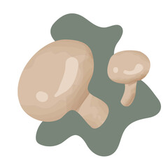 Drawing of fresh mushrooms on the background, hand-drawn, vector graphics.