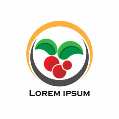 fresh fruit design logo vector. organic fruit illustration vector