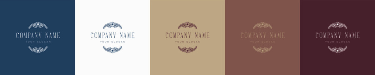 floral vector vintage nature feminine logo template graphic