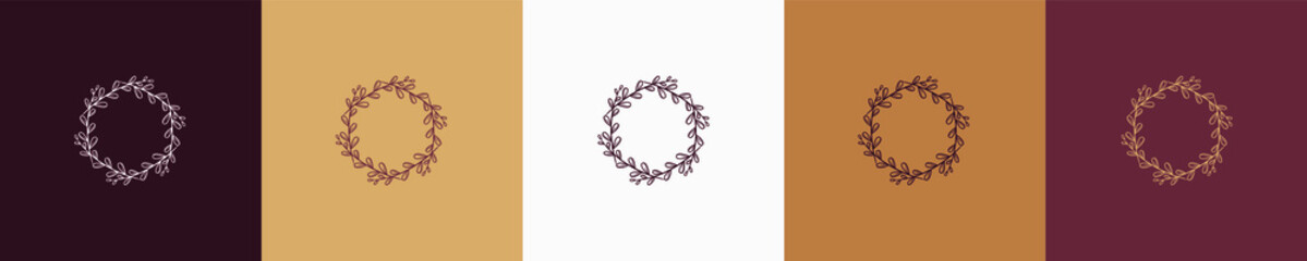 floral vector vintage nature feminine element shape for logo template graphic