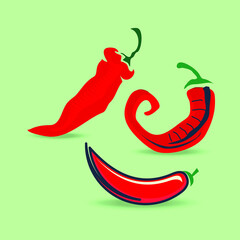 Colored chili peppers design Vector file