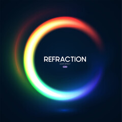 Futuristic colorful light effect. Circle light motion