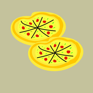 pizza ilustration with sausage