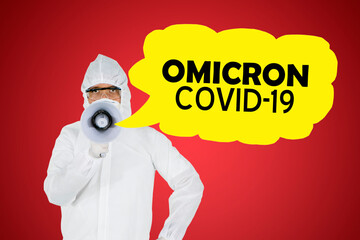 Male doctor announcing Omicron covid-19 variant