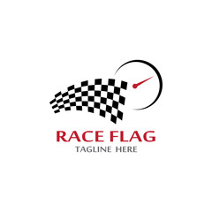 Race flag icon, simple design illustration vector template