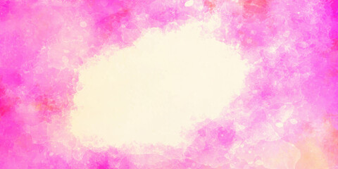 Retro soft pastel pink watercolour background painted on white paper texture. Abstract coral shades aquarelle illustration. Watercolor canvas for creative grunge design, Abstract magenta shades aquare