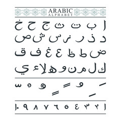 a collections  Of Arabic Alphabet, vector art.