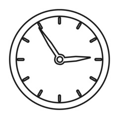 Clock thin vector icon on white background