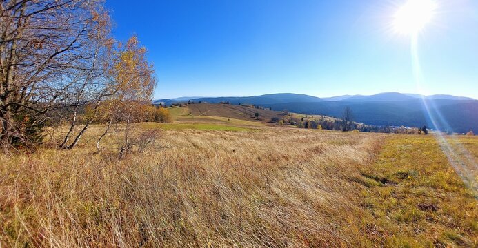 Autumn landscape in Oravska Lesna Slovakia