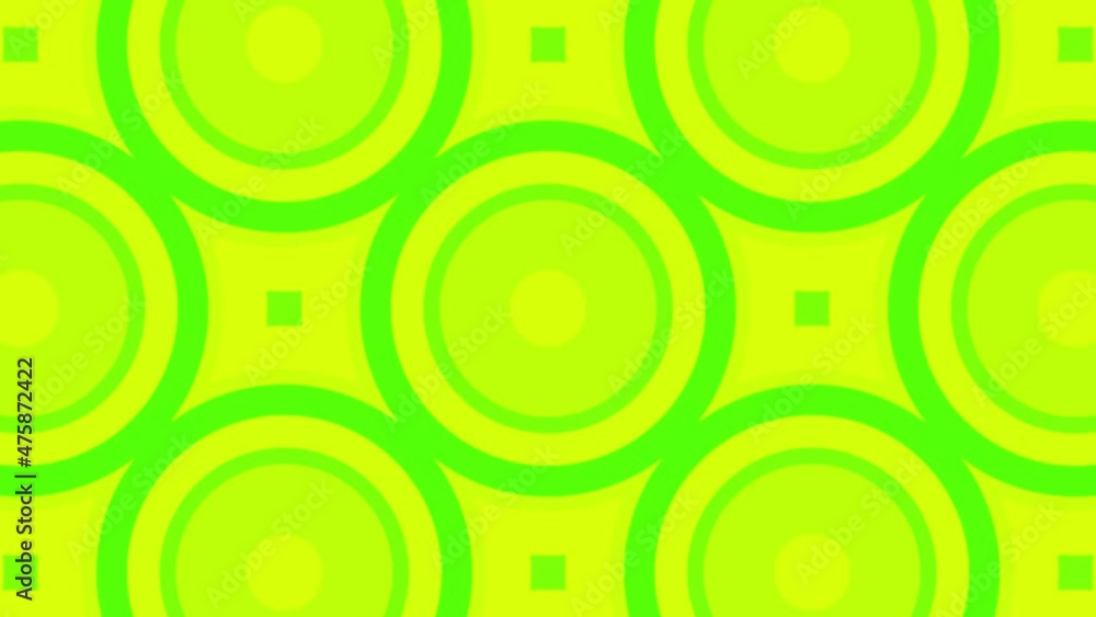 Poster geometric shapes in abstraction . design. red and green squares and circles expand and narrow creati