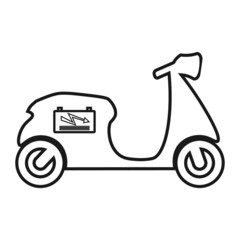 Electric Scooter thin vector icon on white background