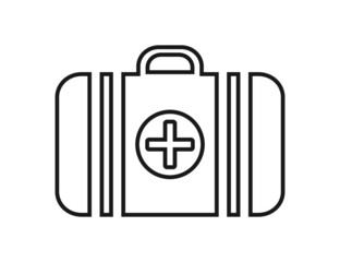 First aid kit thin vector illustration