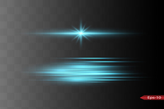 Abstract blue laser beam. Transparent isolated on black background. Vector illustration.the lighting effect.floodlight directional