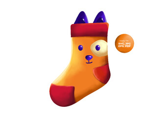 cute sock illustrations with colour full vector designs
