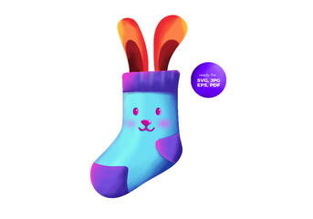 cute sock illustrations with colour full vector designs