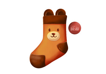 cute sock illustrations with colour full vector designs