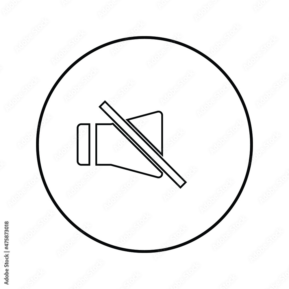 Poster sound off icon vector. speaker icon vector. sound volume mute. loudspeaker icon vector.