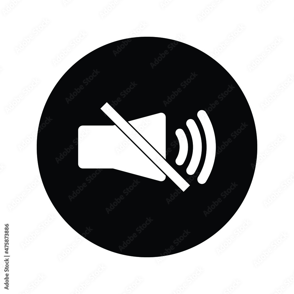 Poster sound off icon vector. speaker icon vector. sound volume mute. loudspeaker icon vector.