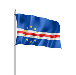 Fototapeta na wymiar Cape Verde flag isolated on white