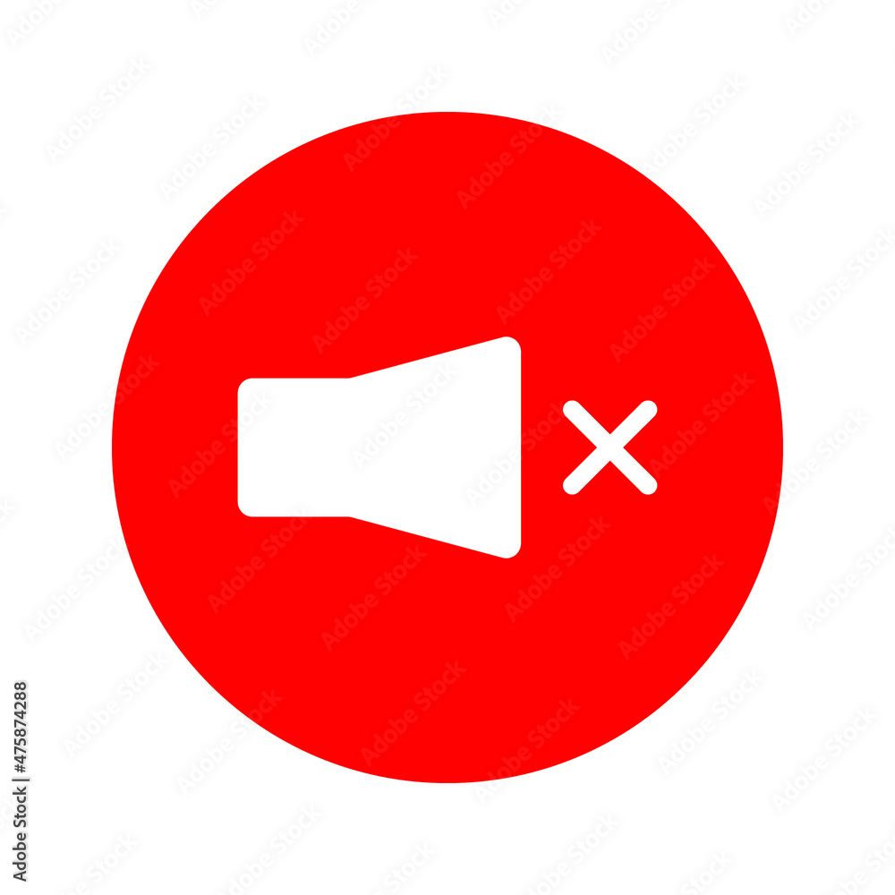 Poster sound off icon vector. speaker icon vector. sound volume mute. loudspeaker icon vector.