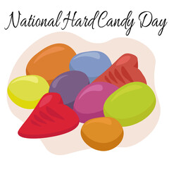 National Hard Candy Day, idea for poster, banner, flyer, postcard or menu decoration