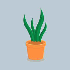 Pot flat icon - vector illustration . plant, flower, leaf, houseplant, garden, flowerpot, decoration, floral, decorative, flat icons .
