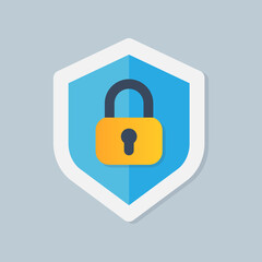 Lock Protection flat icon - vector illustration . cyber, internet, security, protection, protect, secure flat icons .