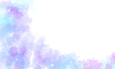 景素材】初夏の水たまり03（水彩風・紫色／水色）