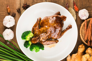 A Chinese delicacy: soy sauce chicken