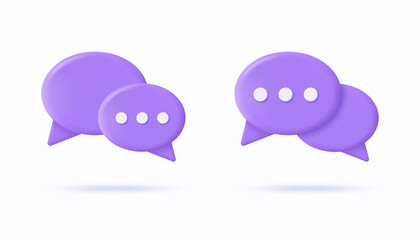 Chatting icon. 3d vector illustration isolated on white background.