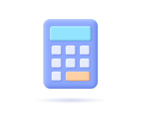 Calculator icon. 3d vector illustration isolated on white background.