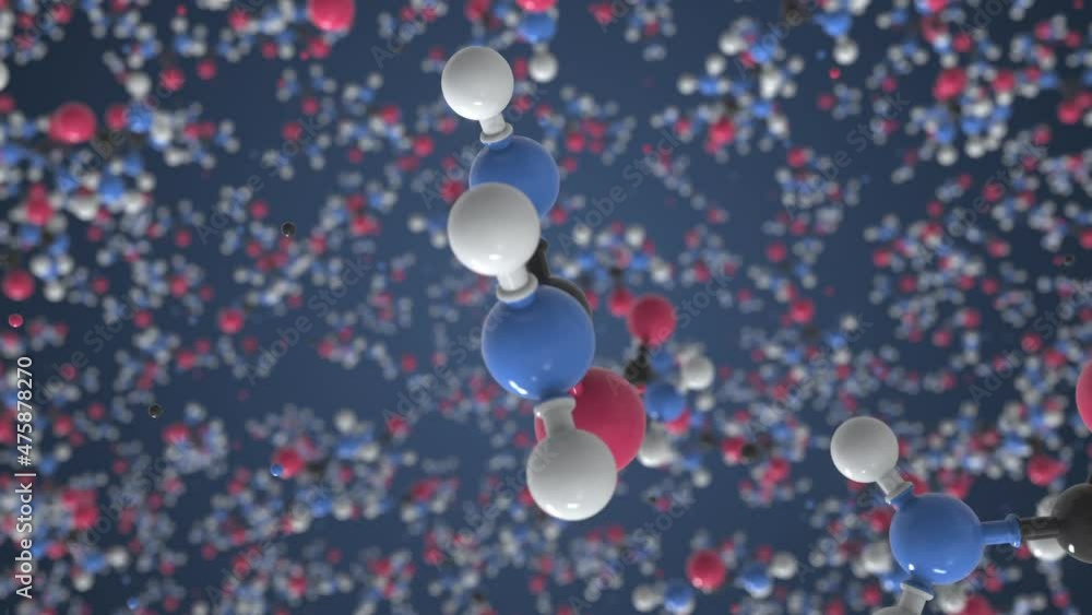Poster urea molecule. isolated molecular model. looping 3d animation or motion background