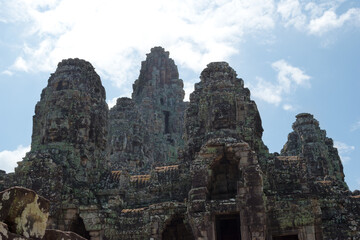 Fototapeta na wymiar Bayon Temple, Siem Reap, Cambodia, November 2017 - view of some of the innumerous faces in the temple