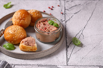 delicacy appetizer pate with bread