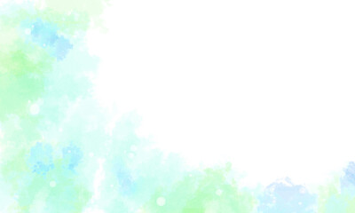 【背景素材】初夏の水たまり04（水彩風・緑色／水色）