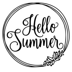 hello summer background inspirational quotes typography lettering design