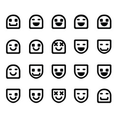 smile icon set vector. smile emoticon icon. feedback