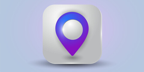 location icon isolated on background. Vector illustration. 3d icon Map